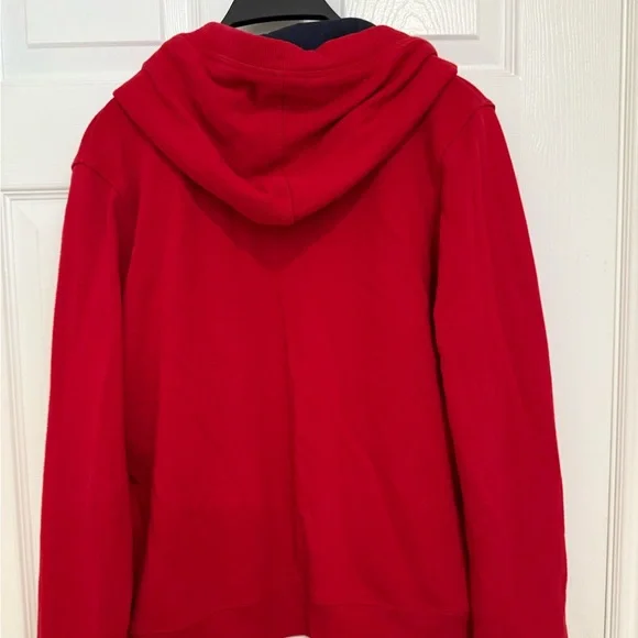 Tommy Hilfiger Red Hoodie with Navy and White Accents - Picture 3 of 3